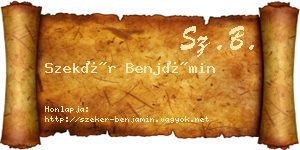 Szekér Benjámin névjegykártya